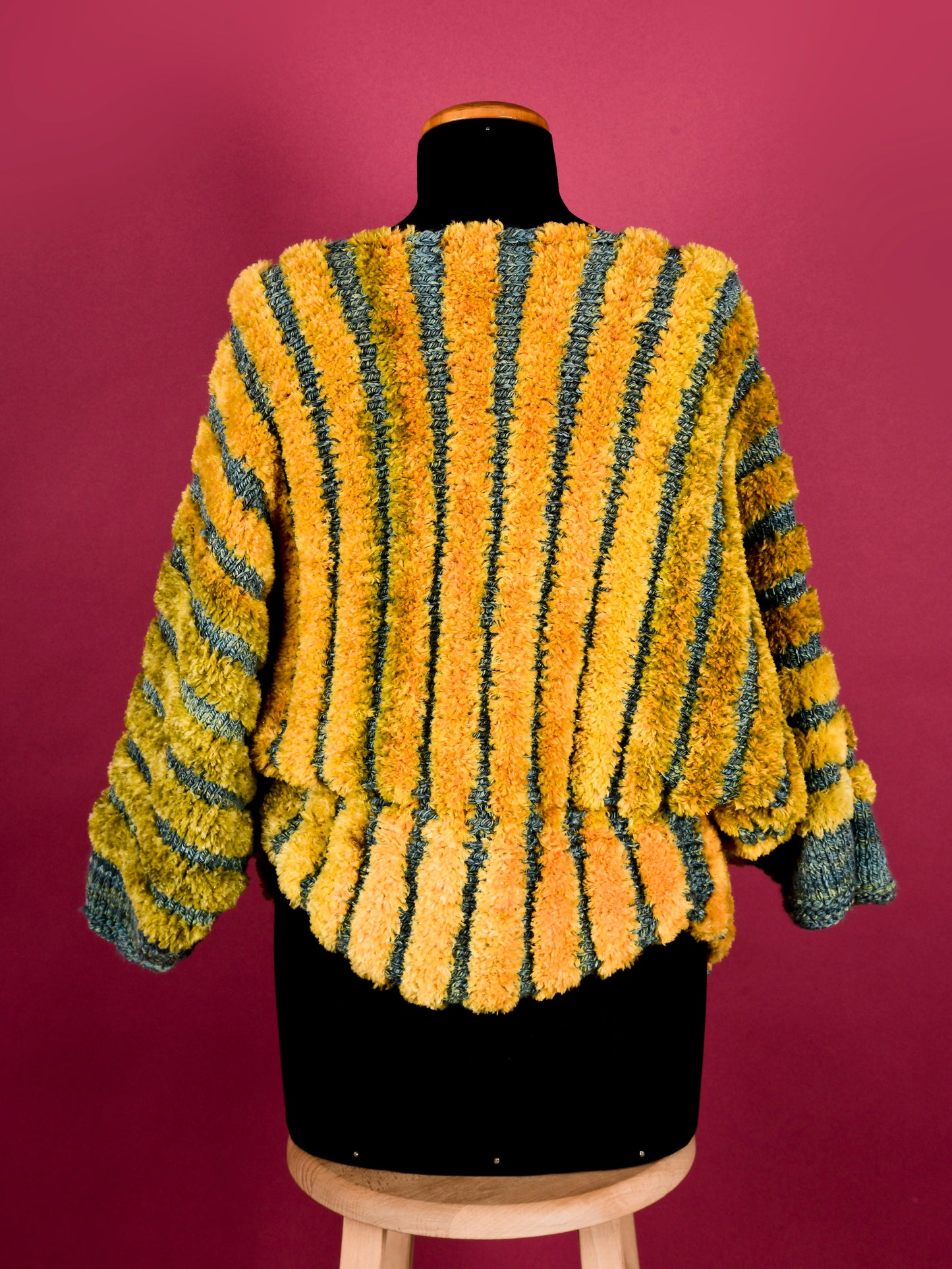 Giacca in pelliccia ecologica e lana merinos